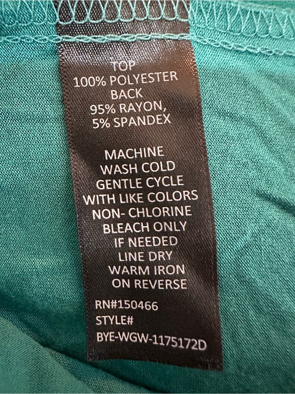 MONTGOMERY POST Alyson Mixed Media Blouse - Teal Green - L - Picture 3 of 5